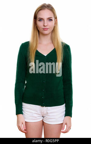 Studio shot of young Beautiful woman standing Banque D'Images