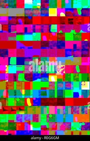 Abstract art design coloré dynamique avec couches de cubes géométriques dans des couleurs néon psychédélique - Vive la créativité artistique graphique Banque D'Images