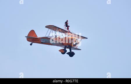 Le Flying Circus divertissant des milliers de vacanciers à la Bournemouth 2018 Air Festival Banque D'Images