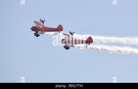 Le Flying Circus divertissant des milliers de vacanciers à la Bournemouth 2018 Air Festival Banque D'Images