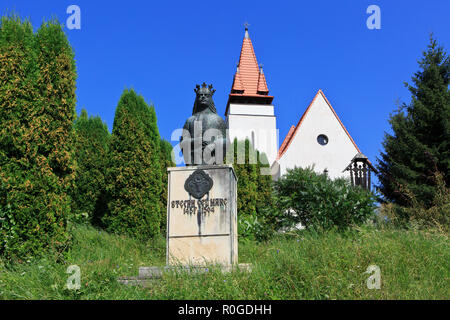 Monument au Prince de Moldavie Stephen III de Moldavie aka Stefan cel Mare (mort en 1504), la Roumanie à Feleacu Banque D'Images