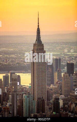 New York, NEW YORK / USA - 07 août 2018 : Empire State Building vue aérienne Banque D'Images