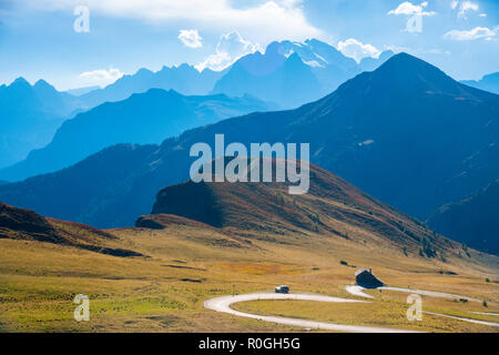 Vue d'été Passo Giau Dolomites, Italie, Europe Banque D'Images