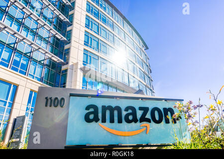 2 novembre 2018 Sunnyvale / CA / USA - Amazon siège social situé dans la Silicon Valley, San Francisco bay area Banque D'Images