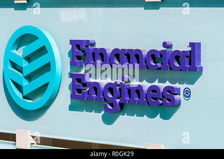2 novembre 2018 Sunnyvale / CA / USA - moteurs financiers logo en face de la leurs bureaux situés dans la Silicon Valley ; ils ont été achetés par Hellma Banque D'Images