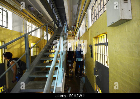 L'ancien restauré et le poste de police de la prison de VIctoria dans le quartier central de Hong Kong. Banque D'Images