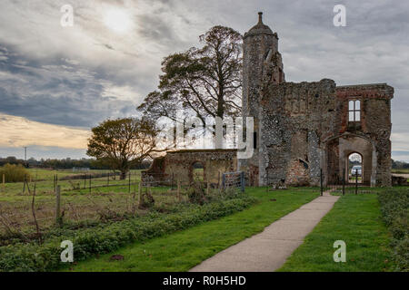 La 15thC Baconsthorpe, Château de North Norfolk, au Royaume-Uni. Accueil à l'origine à la Bacon, devenir Heydon, famille. Était un grand bâtiment pour 200 ans. Banque D'Images