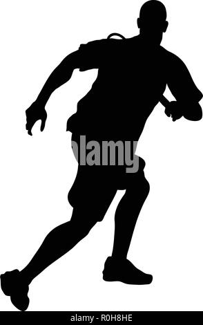 Silhouette de tennis. Noir sur blanc. Vector illustration. Illustration de Vecteur