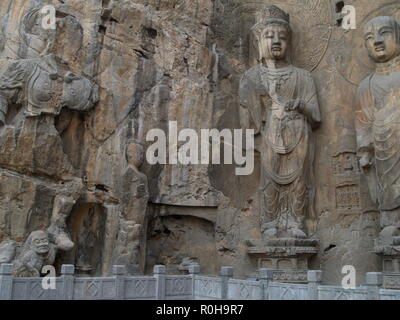 Grottes bouddhistes près de Shaolin Temple Banque D'Images