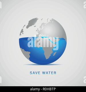 Journée mondiale de l'eau blue earth save water vector illustration EPS10 Illustration de Vecteur