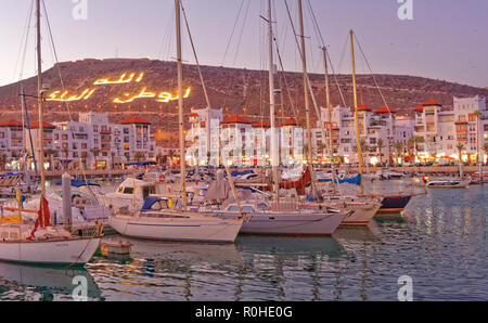 Marina d'Agadir, dans le sud du Maroc, Marrakech-tensift Province du Nord, Afrique de l'Ouest. Banque D'Images