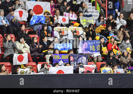 Helsinki, Finlande. 4ème Nov 2018. Les fans et supporters les hommes de patinage libre à la finale du Grand Prix de patinage artistique 2018 à Helsinki Helsinki (Helsingin Jaahalli Hall de glace) le dimanche, 04 novembre 2018. HELSINKI . (Usage éditorial uniquement, licence requise pour un usage commercial. Aucune utilisation de pari, de jeux ou d'un seul club/ligue/dvd publications.) Crédit : Taka Wu/Alamy Live News Banque D'Images