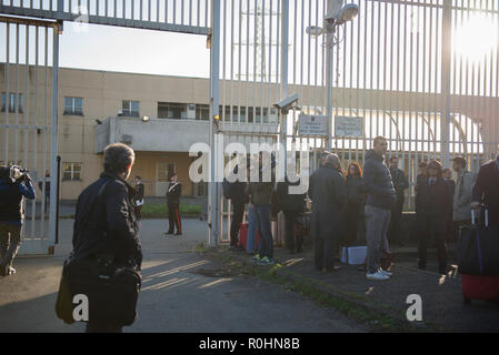 Turin, Piémont, Italie. 23 Oct, 2018. Turin, Italy-October 23, 2018 : audience préliminaire du procès pour les faits de la Piazza San Carlo, où le 3 juin 2017 lors de la projection sur la maxi-écran de la finale de la Ligue des Champions, une série de vagues de panique parmi les nombreux fans de la Juventus a causé la blessure de 1527 personnes en raison de l'éclats des bouteilles en verre, la mort d'Erika Pioletti et un autre a été paralysé. Crédit : Stefano Guidi/ZUMA/Alamy Fil Live News Banque D'Images