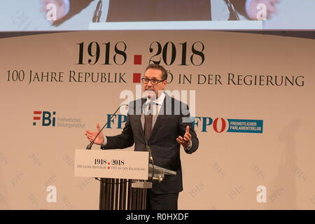 Vienne, Autriche. 5th novembre 2018. L'Institut d'éducation à la liberté, le FPÖ et le Club parlementaire de la liberté ont invité au symposium et à la cérémonie '1918 - 2018: 100 ans de république. La photo montre Heinz Christian Strache (FPÖ). Credit: Franz PERC / Alamy Live News Banque D'Images