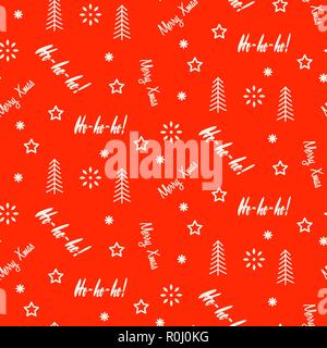 Motif de fond de Noël icônes blanches sur rouge. Illustration de Vecteur