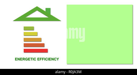 L'efficacité énergétique des maisons et bâtiments toile concept iluustration Banque D'Images