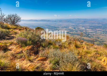 En haut de la montagne Magaliesberg juste en dehors de Pretoria, Afrique du Sud Banque D'Images