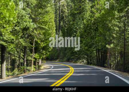 La conduite dans la Sierra montagnes vers Sonora pass, Californie Banque D'Images