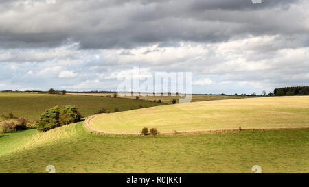 Vue panoramique sur la région des Cotswolds, en Angleterre Banque D'Images