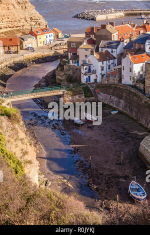 Un portrait de Staithes, North Yorkshire, Angleterre, Royaume-Uni Banque D'Images