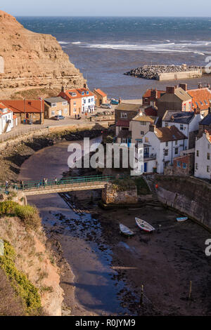 Un portrait de Staithes, North Yorkshire, Angleterre, Royaume-Uni Banque D'Images