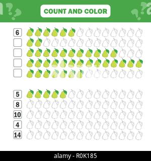 Math jeu éducatif pour les enfants. Les équations de comptage. Feuille de travail plus Illustration de Vecteur