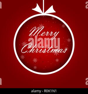Abstract Christmas ball cutted de papier sur fond rouge. Eps10 Vector illustration Illustration de Vecteur