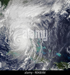 L'ouragan Irma passant sur les Keys de la Floride, USA. Banque D'Images