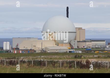 L'énergie nucléaire de Dounreay, ANCIENNE GARE, CAITHNESS. Banque D'Images