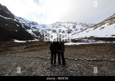 Le Mont Cerro Castor (Castor), une station de ski de printemps, Ushuaia, Argentine Banque D'Images