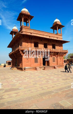 Salle d'Audience privée Diwan-i-Khas, Palais Royal, Fatehpur Sikri, Agra, Uttar Pradesh, Inde Banque D'Images