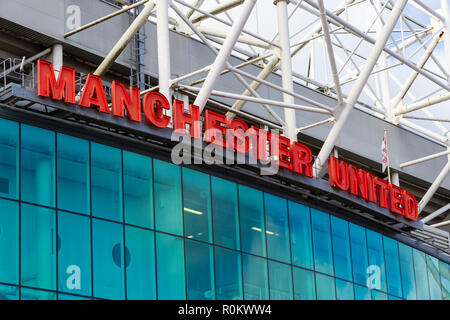 Terrain de football Old Trafford. Accueil à Manchester United Football Club Banque D'Images