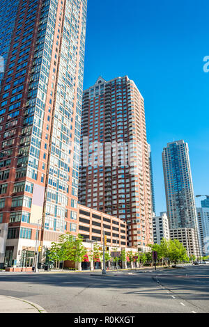 Washington Street condo buildings à Jersey City, New Jersey, USA Banque D'Images