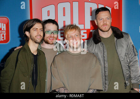 Los Angeles, USA. 5 Nov 2018. Imagine Dragons lors de la première mondiale du Disney's 'Ralph brise le Internet' tenue à El Capitan Theatre à Hollywood, CA, 5 novembre 2018. Photo par Joseph Martinez / PictureLux PictureLux / Crédit : Les Archives de Hollywood/Alamy Live News Banque D'Images