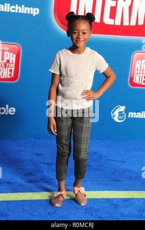 Los Angeles, USA. 5 Nov 2018. Faithe actrice Herman assiste à la Walt Disney Animation' 'Ralph brise le Internet' Première mondiale le 5 novembre 2018 à El Capitan Theatre de Los Angeles, Californie. Photo de Barry King/Alamy Live News Banque D'Images