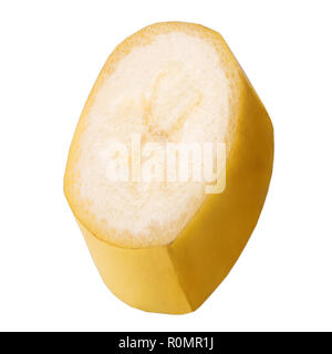 Une coupe de fruits banane isolated on white Banque D'Images