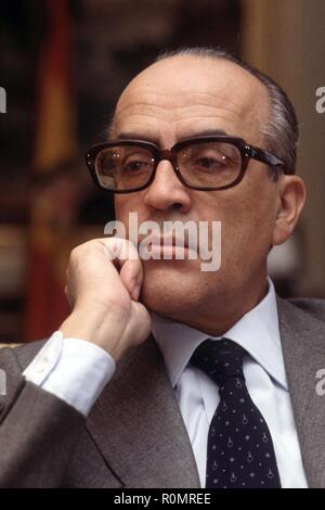 LEOPOLDO CALVO SOTELO ESPAÑOL POLITICO. MADRID 1926-2008 PRESIDENTE DEL GOBIERNO ENTRE FEBRERO DE 1981 enero de 1982 Y AÑO 1981 FOTO. Banque D'Images