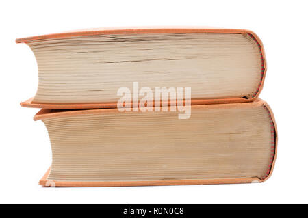 Deux livres isolé sur fond blanc. Banque D'Images