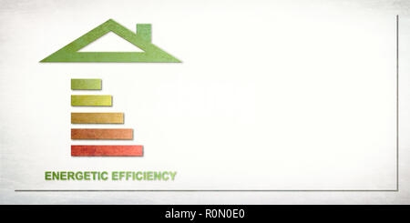 L'efficacité énergétique des maisons et bâtiments toile concept iluustration Banque D'Images