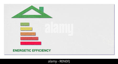 L'efficacité énergétique des maisons et bâtiments toile concept iluustration Banque D'Images