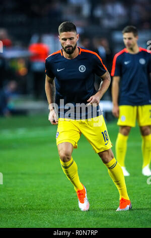 Thessalonique, Grèce - Sept 20, 2018 : Le joueur de Chelsea Olivier Giroud en action au cours de l'UEFA Europa League entre PAOK vs FC Chelsea a joué à à Banque D'Images