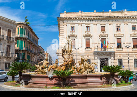 Les détails architecturaux. Ortigia. Petite île qui est le centre historique de la ville de Syracuse, en Sicile. L'Italie. Banque D'Images