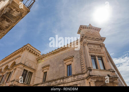 Les détails architecturaux. Ortigia. Petite île qui est le centre historique de la ville de Syracuse, en Sicile. L'Italie. Banque D'Images