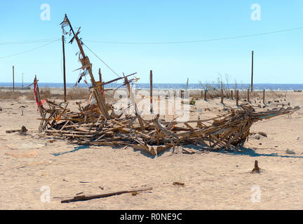 Bombay Beach sur le lac Salton, California, USA Banque D'Images