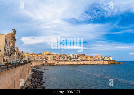 Ortigia. Petite île qui est le centre historique de la ville de Syracuse, en Sicile. L'Italie. Banque D'Images