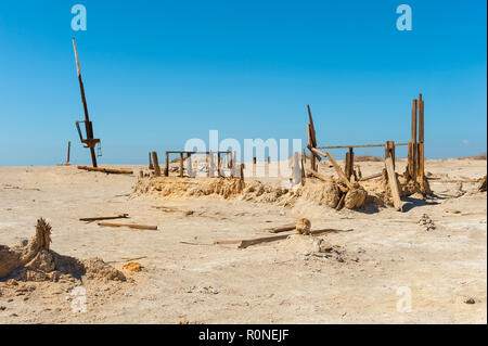 Bombay Beach sur le lac Salton, California, USA Banque D'Images