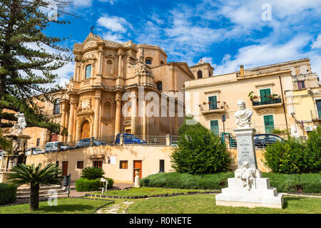 Noto, Italie - le 21 septembre 2018 : Cathédrale Saint-nicolas de Noto, en Sicile, Italie. Banque D'Images