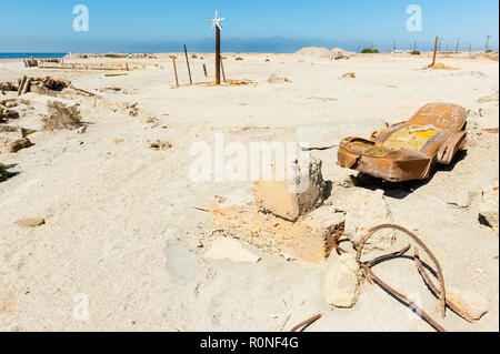 Bombay Beach sur le lac Salton, California, USA Banque D'Images