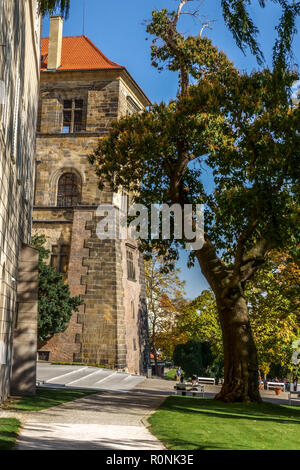 Jardin de Prague Na Valech, aile de Ludvík de l'ancien Palais Royal jardin du Château de Prague, République tchèque Banque D'Images