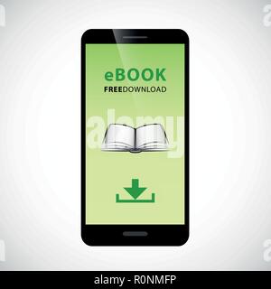 E-book gratuit télécharger Smartphone avec écran vert illustration vecteur EPS10 Illustration de Vecteur